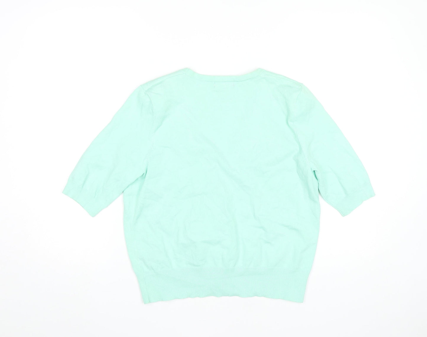 Womens UK Size 14 M&Co Green Cardigan Jumper