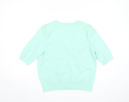 Womens UK Size 14 M&Co Green Cardigan Jumper