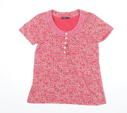Womens UK Size 10 DASH Red Basic T-Shirt
