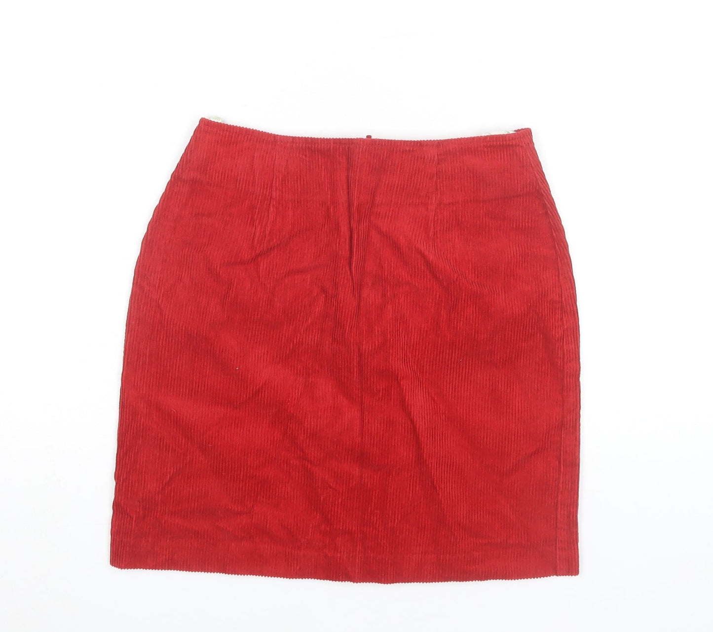Next Women Red Corduroy Pencil Skirt Size 8 Knee Length