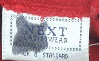 Next Women Red Cotton Corduroy Pencil Skirt Size 8