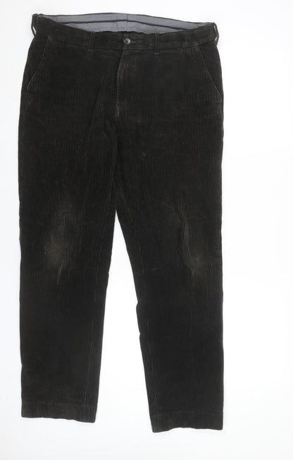 Marks and Spencer Men's Brown Corduroy Chino Trousers Size 36R