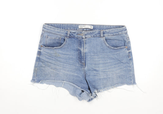 Next Women’s Blue Denim Cut-Off High Waist Shorts Size 16
