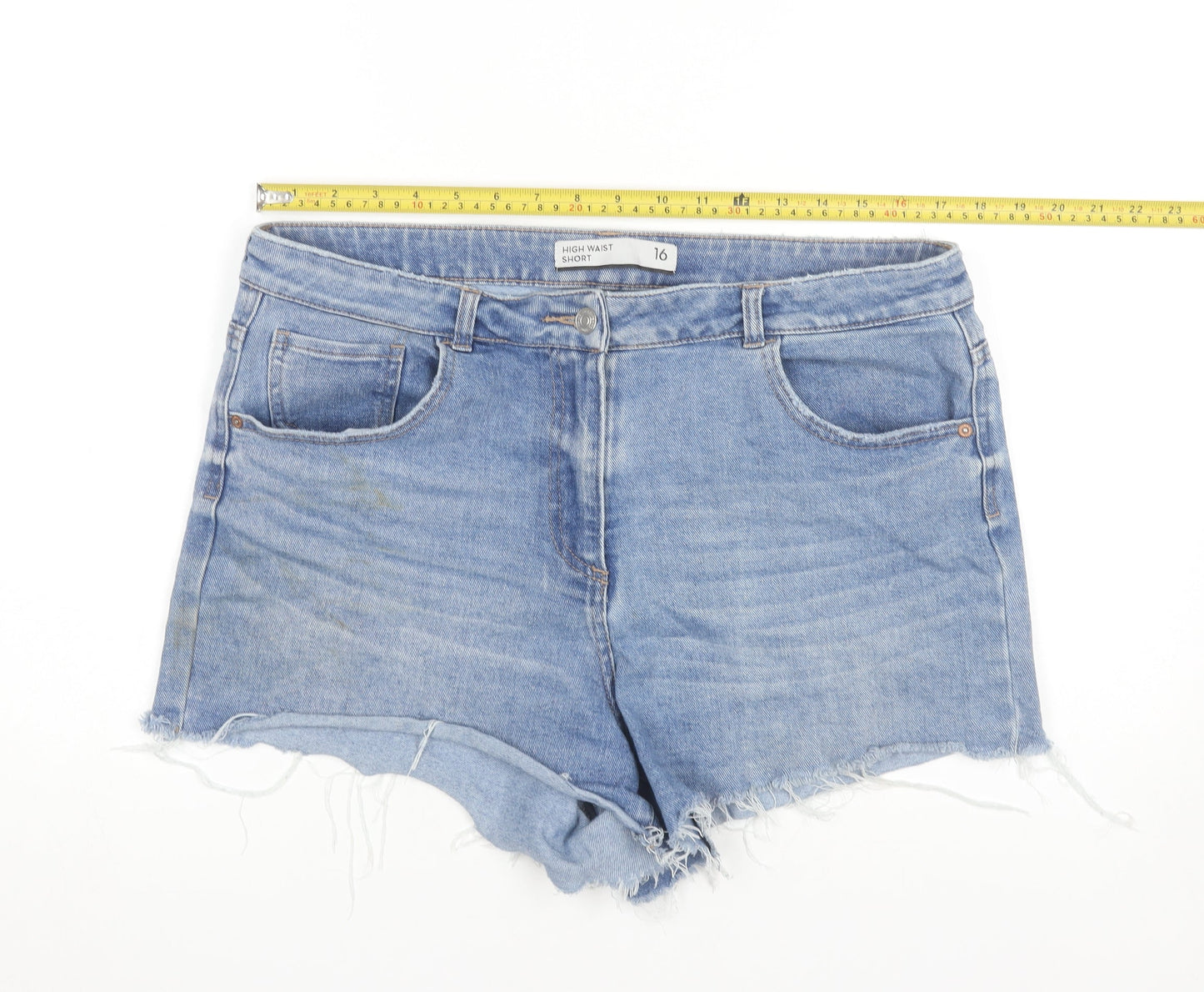Next Women’s Blue Denim Cut-Off High Waist Shorts Size 16