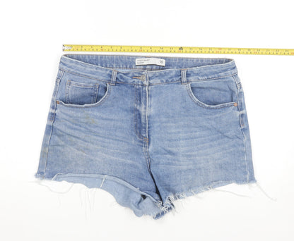 Next Women’s Blue Denim Cut-Off High Waist Shorts Size 16