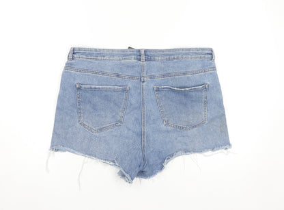 Next Women’s Blue Denim Cut-Off High Waist Shorts Size 16