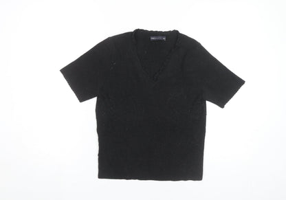 Womens UK Size 14 Marks and Spencer Black Basic T-Shirt