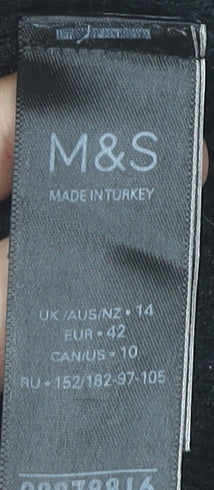 Womens UK Size 14 Marks and Spencer Black Basic T-Shirt