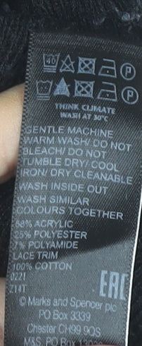 Womens UK Size 14 Marks and Spencer Black Basic T-Shirt