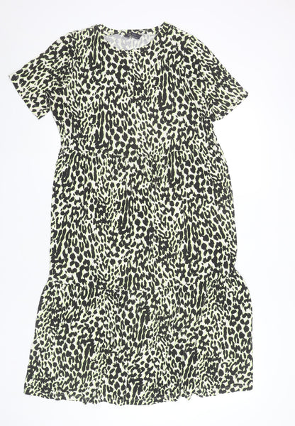 Marks and Spencer Women’s Yellow Animal Print Shift Dress Size 14