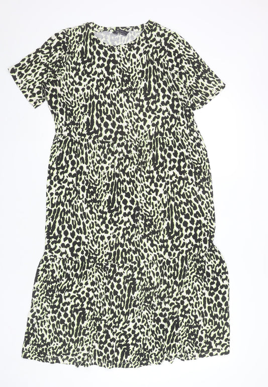 Marks and Spencer Women’s Yellow Animal Print Shift Dress Size 14
