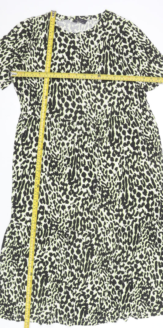 Marks and Spencer Women’s Yellow Animal Print Shift Dress Size 14