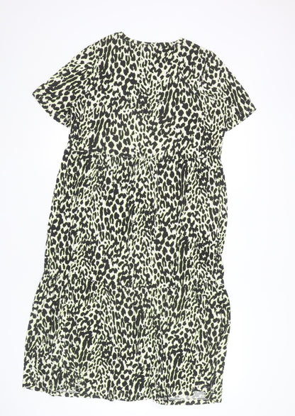 Marks and Spencer Women’s Yellow Animal Print Shift Dress Size 14