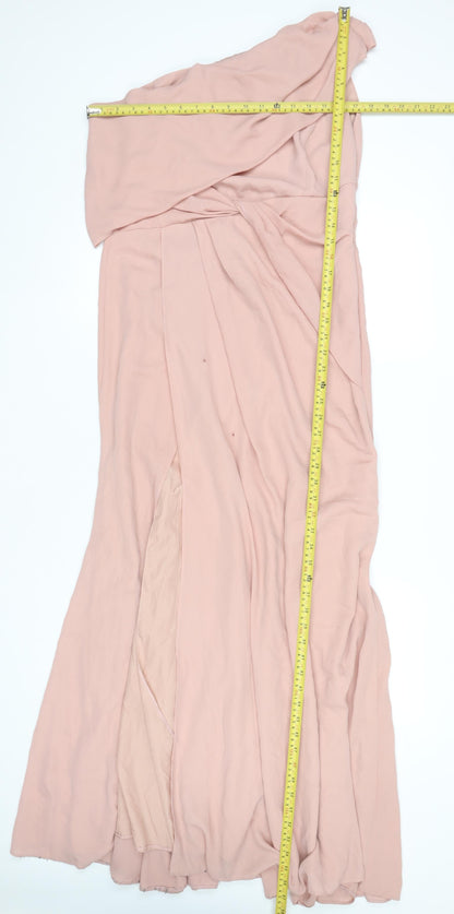 ASOS Women’s Pink One Shoulder Maxi Dress Size 14 Formal