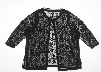 Berkertex Womens Black Lace Kimono Style Blouse Size 24