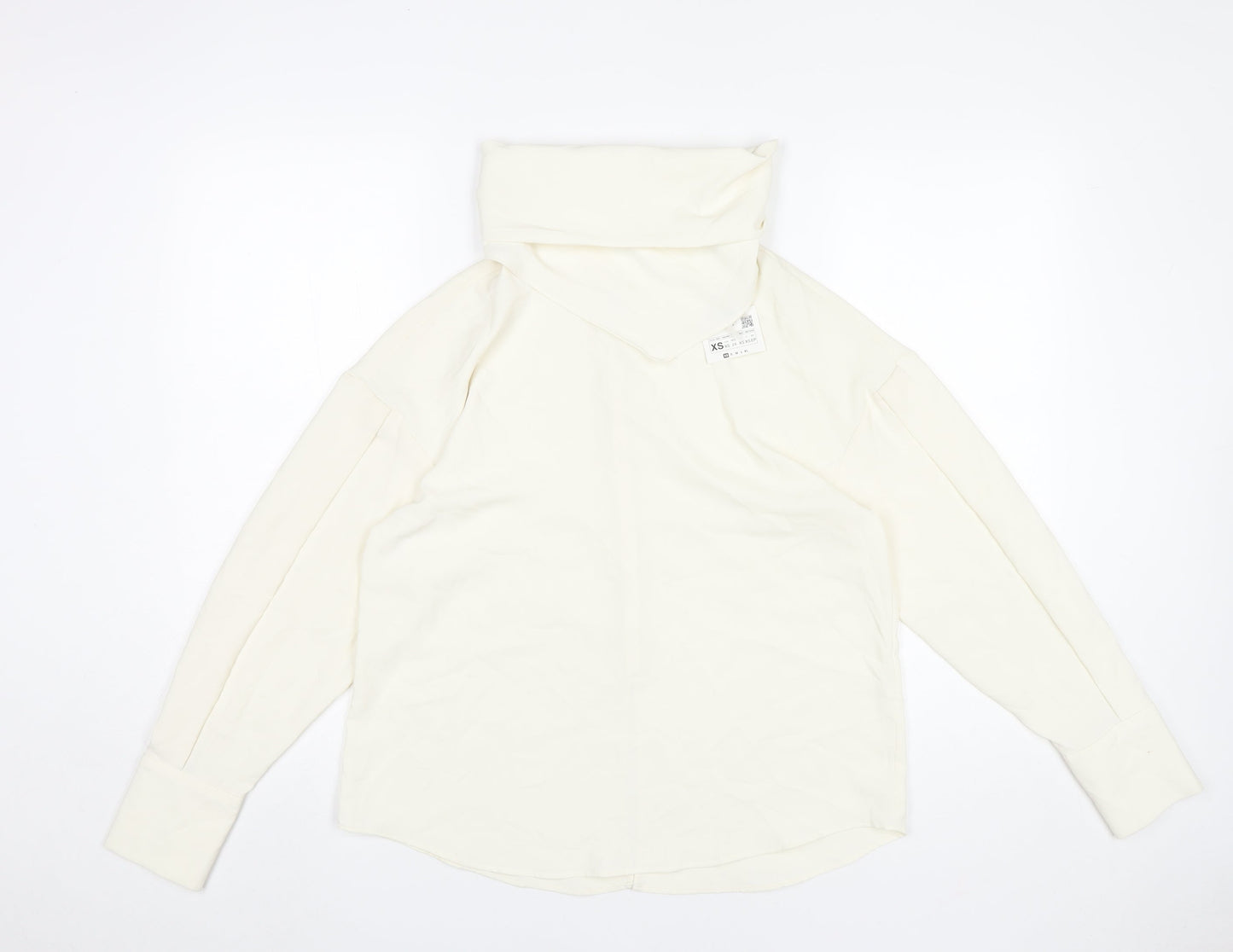 Womens UK Size XS Zara Ivory Basic Blouse