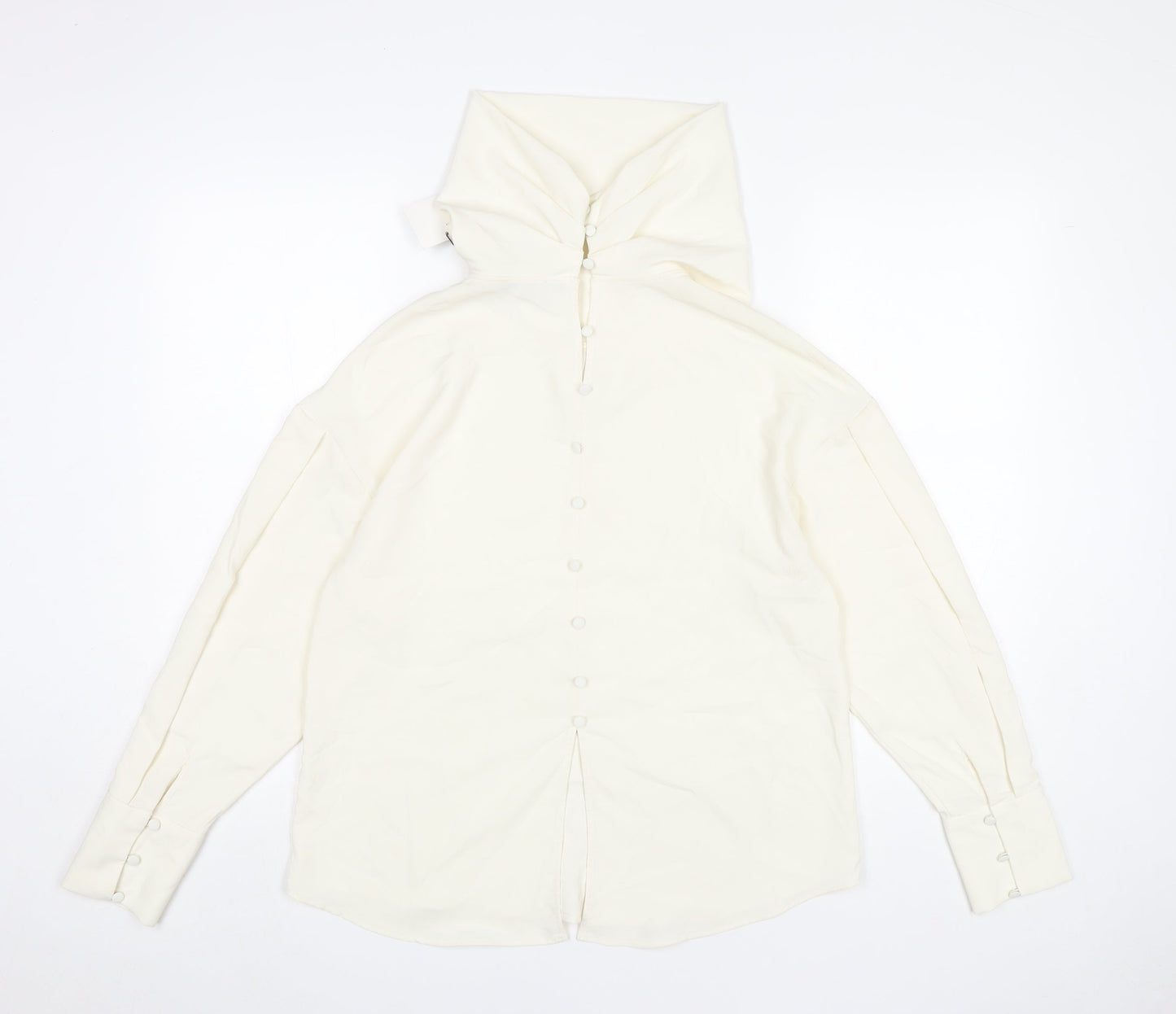 Womens UK Size XS Zara Ivory Basic Blouse