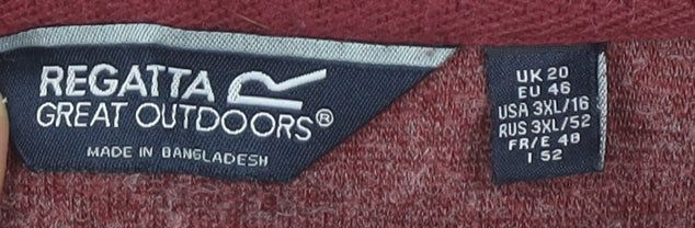 Regatta Womens Red Hoodie Size 20 Pullover Long Sleeve Outdoor