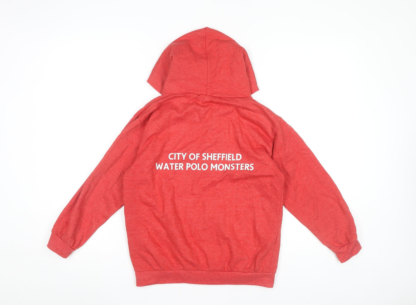 AWDis Boys Red Full Zip Hoodie 9-11 Years Sheffield Monsters Water Polo