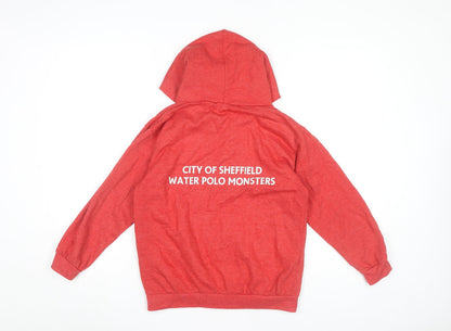 AWDis Boys Red Full Zip Hoodie 9-11 Years Sheffield Monsters Water Polo