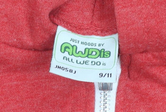 AWDis Boys Red Full Zip Hoodie 9-11 Years Sheffield Monsters Water Polo