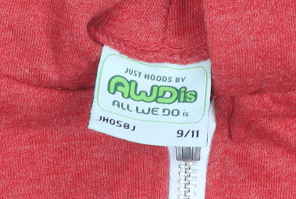 AWDis Boys Red Full Zip Hoodie 9-11 Years Sheffield Monsters Water Polo