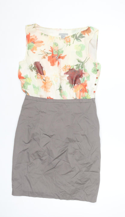 H&M Women’s Multicoloured Floral Sheath Dress Size 10 Knee Length