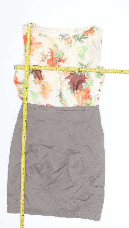 H&M Women’s Multicoloured Floral Sheath Dress Size 10 Knee Length