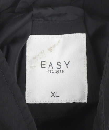 EASY Men’s Black XL Windbreaker Jacket Lightweight Full Zip
