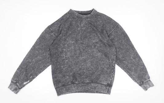 Boohoo Women’s Grey Pullover Sweatshirt XS Crew Neck Long Sleeve