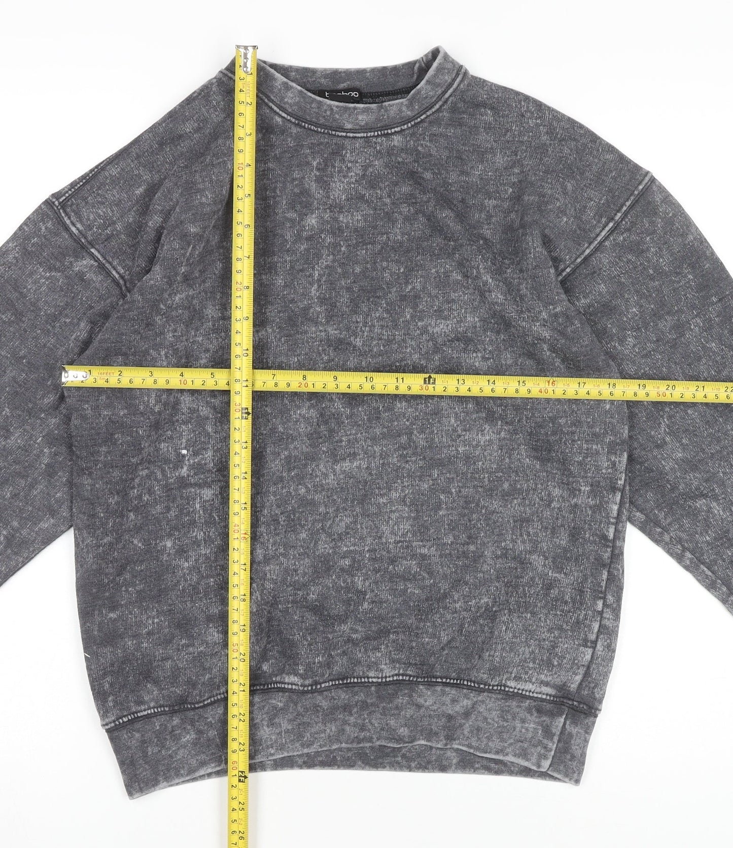 Womens UK Size XS Boohoo Grey Pullover Sweatshirt