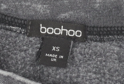 Womens UK Size XS Boohoo Grey Pullover Sweatshirt