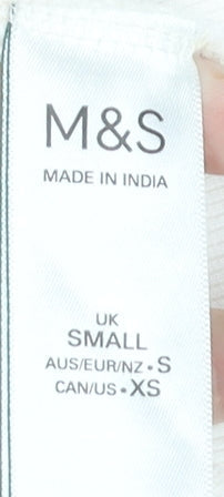 Womens UK Size S Marks and Spencer Ivory Basic T-Shirt