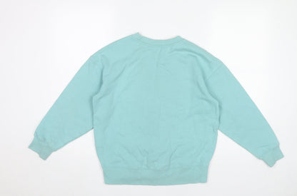 H&M Boys Blue Graphic Print Sweatshirt 9-10Y Pullover Crew Neck