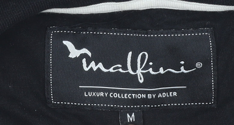 Malfini Men’s Black Full Zip Hoodie M Graphic Cotton Sweatshirt
