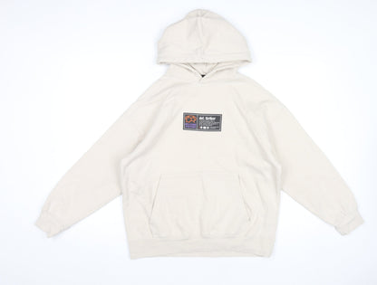Zara Boys Beige Pullover Hoodie 13-14 Years Football Graphic Print
