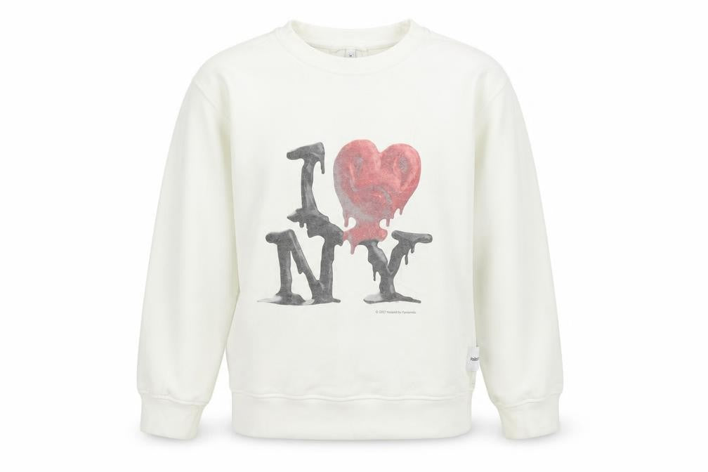 Front view of Infaant girls’ white cotton graphic pullover sweatshirt 9-10y