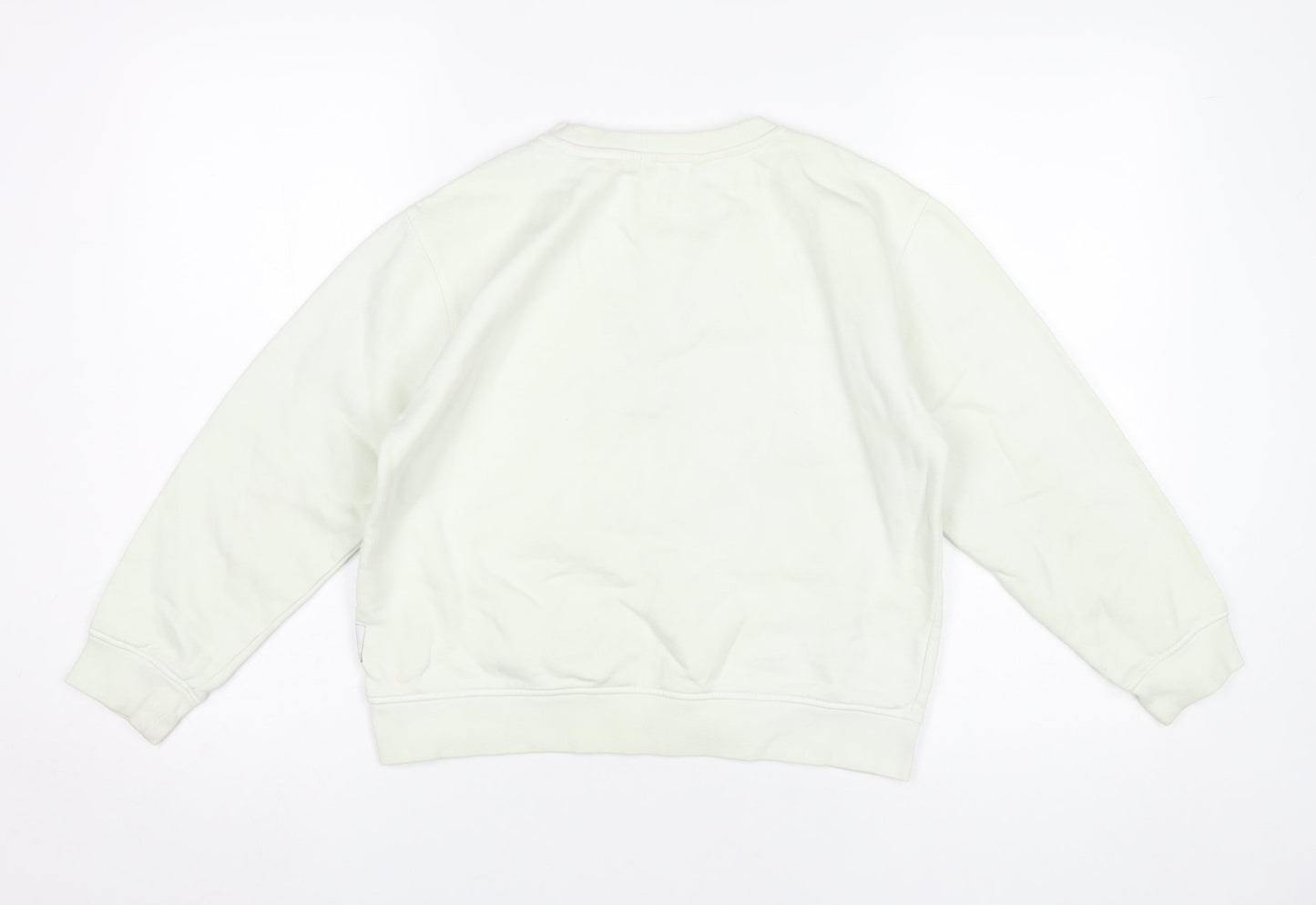 Infaant Girls White Cotton Graphic Pullover Sweatshirt 9-10Y