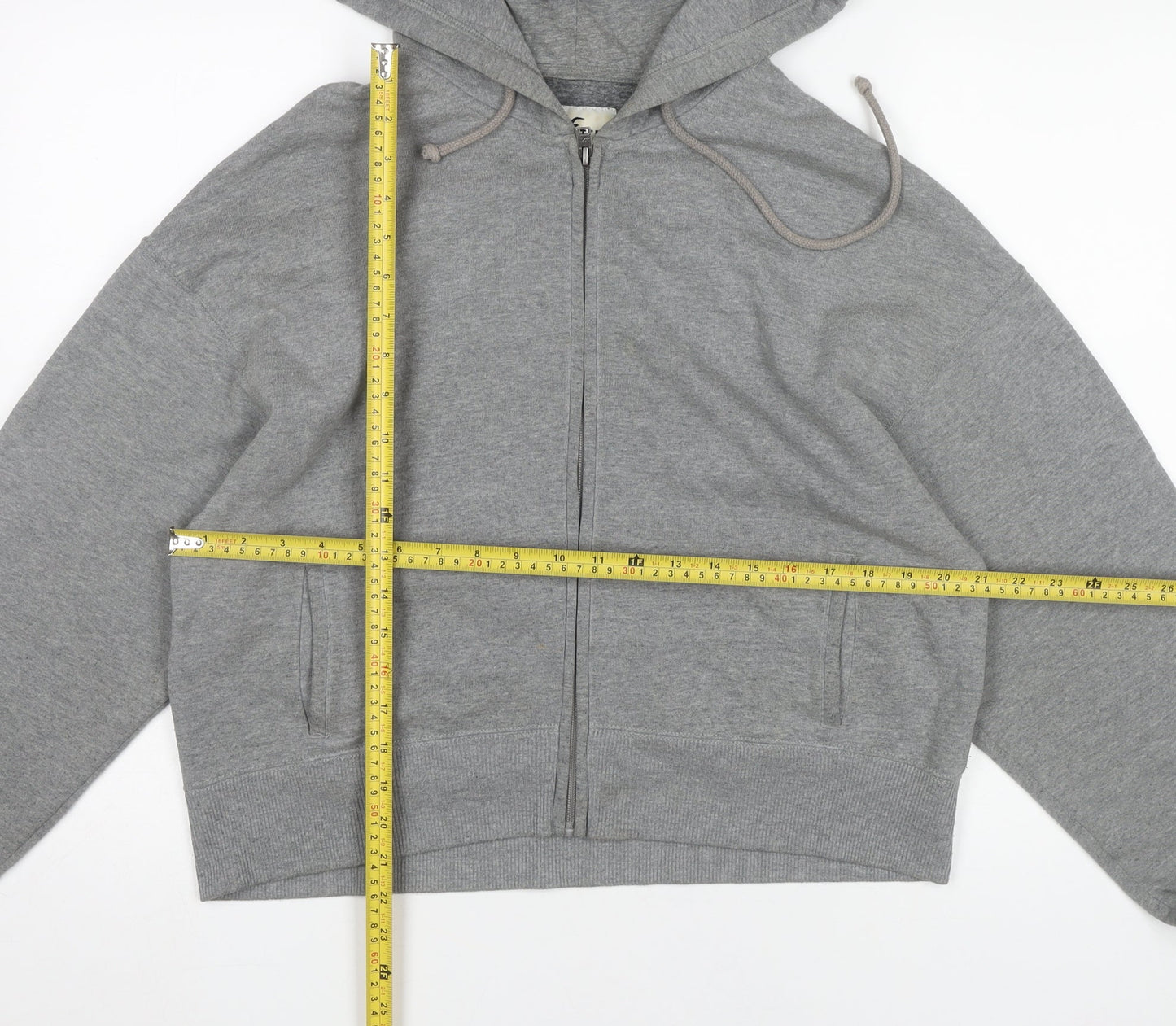 Hollister Womens Grey Full Zip Hoodie Sweatshirt Size M Cotton Blend