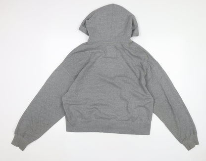 Hollister Womens Grey Full Zip Hoodie Sweatshirt Size M Cotton Blend