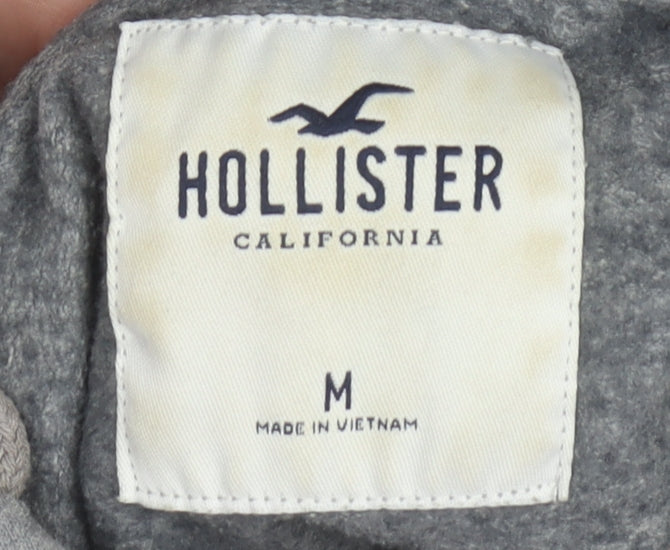Hollister Womens Grey Full Zip Hoodie Sweatshirt Size M Cotton Blend