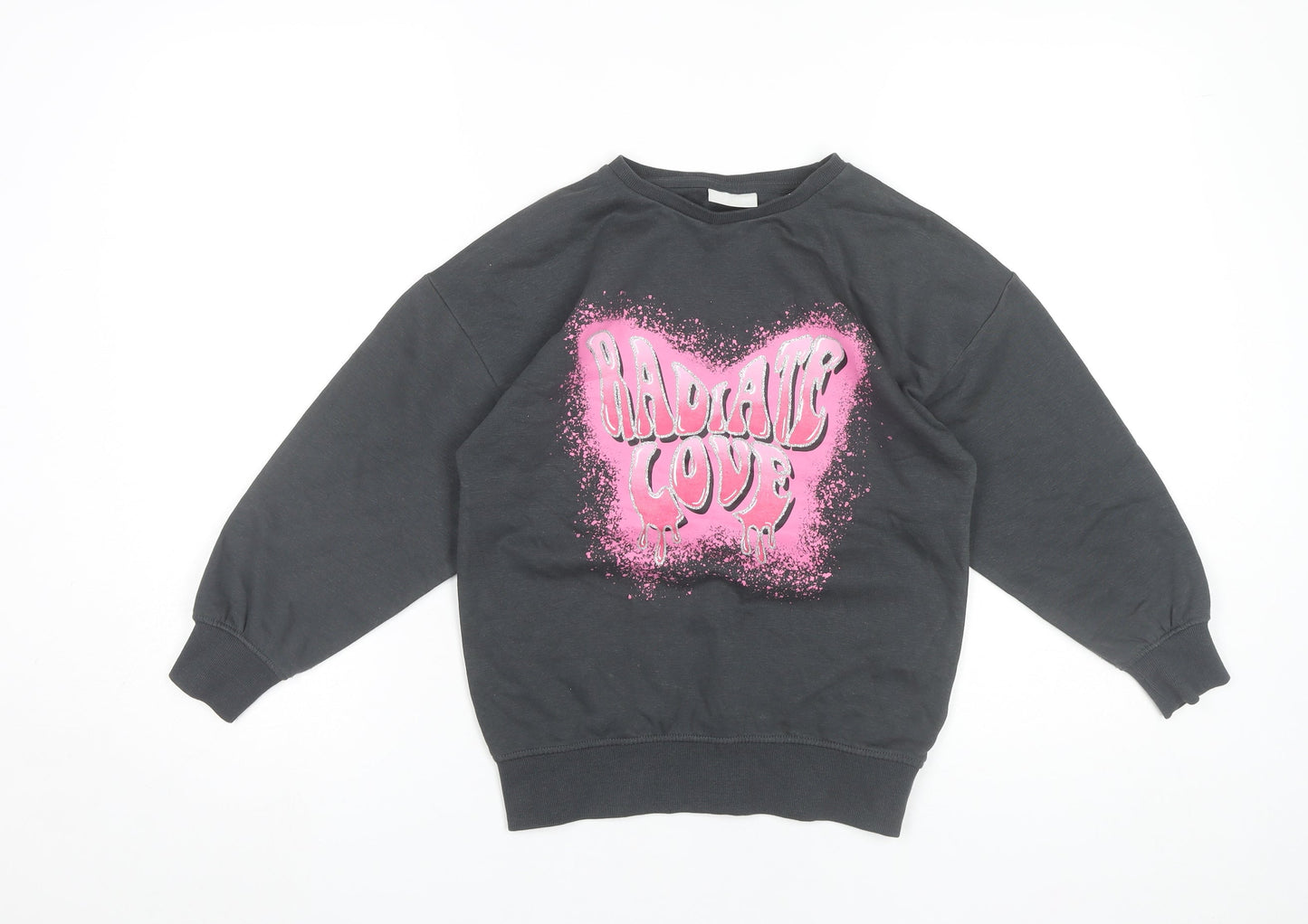 I ❤️ Girlpower Girls Black Graphic Print Pullover Sweatshirt 8 Years