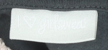 I ❤️ Girlpower Girls Black Graphic Print Pullover Sweatshirt 8 Years