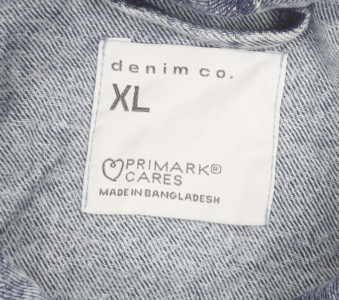 Primark Women’s Blue Denim Jacket XL Casual Buttoned Pocket