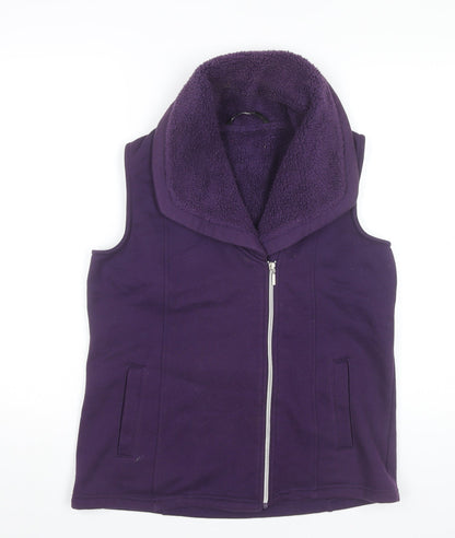 Bm Casual Women’s Purple Fleece Lined Zip Waistcoat Size 12