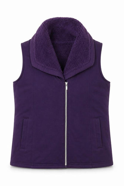 Bonmarché Women’s Purple Fleece Lined Zip Waistcoat Size 12