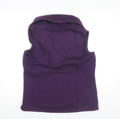 Bm Casual Women’s Purple Fleece Lined Zip Waistcoat Size 12