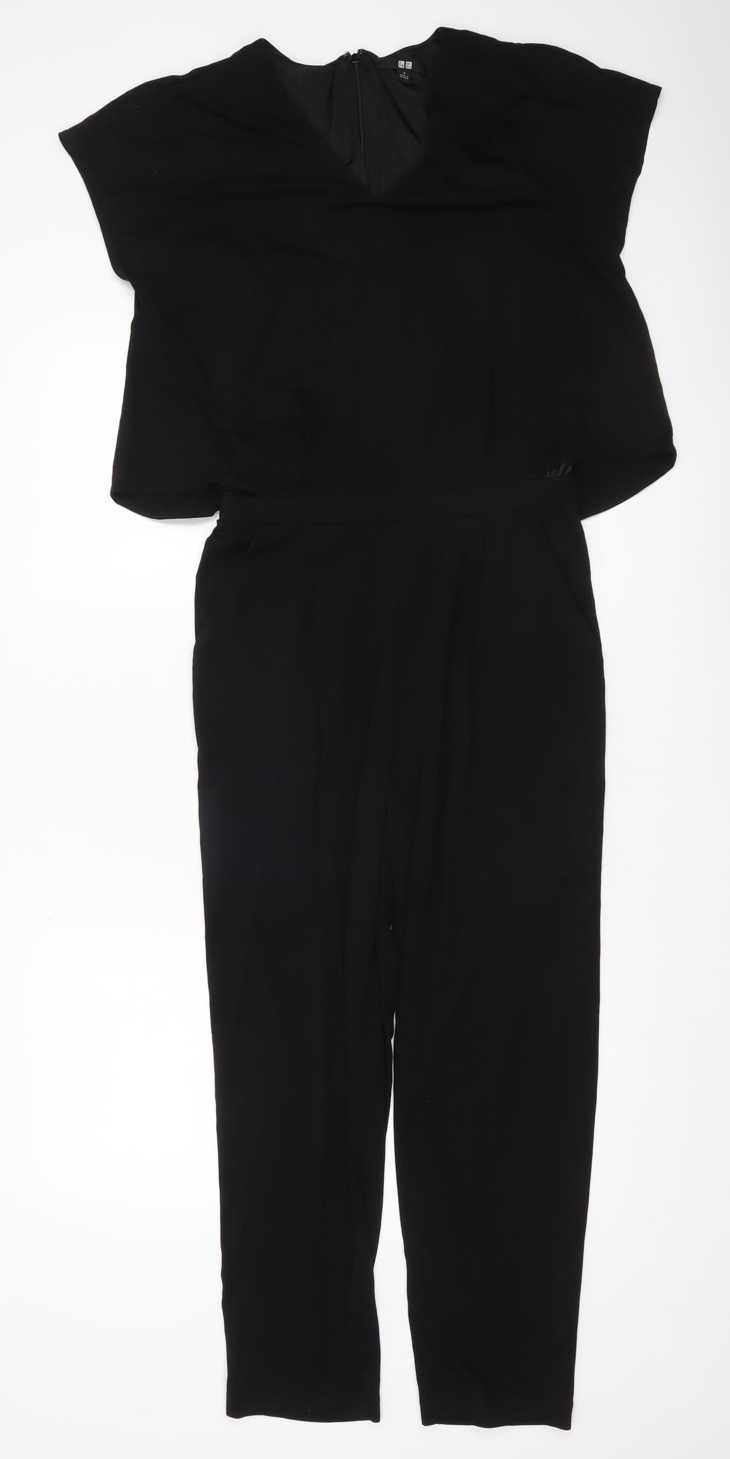 Uniqlo Women’s Black Short Sleeve V-Neck Jumpsuit Size S