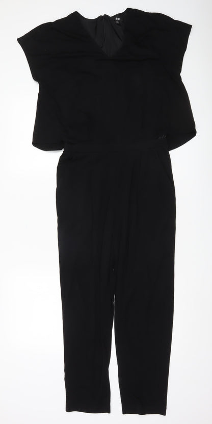 Uniqlo Women’s Black Short Sleeve V-Neck Jumpsuit Size S