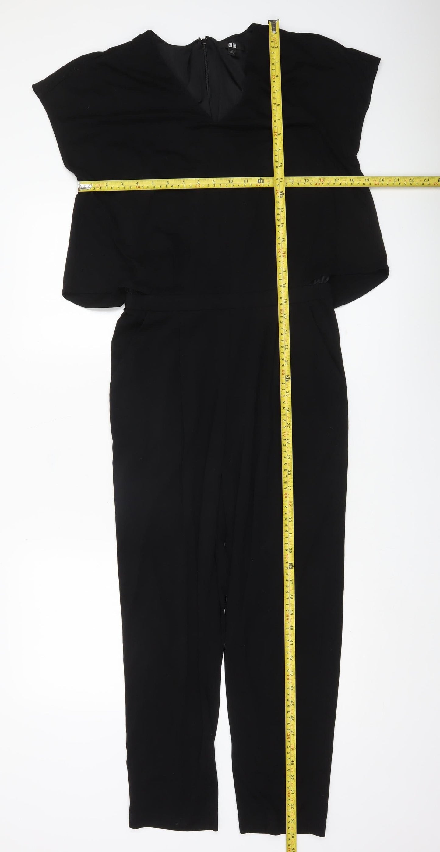 Uniqlo Women’s Black Short Sleeve V-Neck Jumpsuit Size S